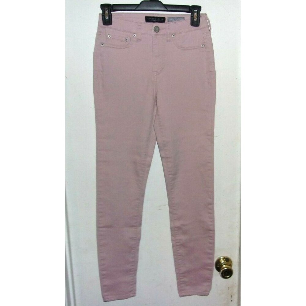 Aeropostale Pink High Waisted Jegging 00 Regular Jean Leggings